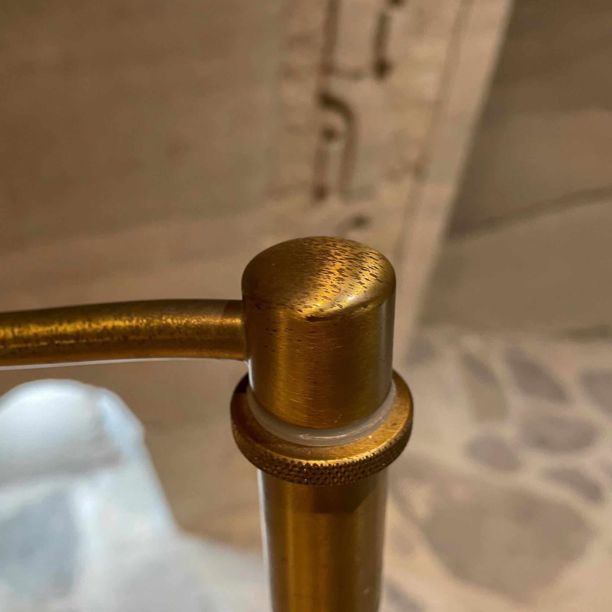 Late 20th Century Sculptural German Reading Pharmacy Floor Lamp Patinated Brass by Holtkotter 1980