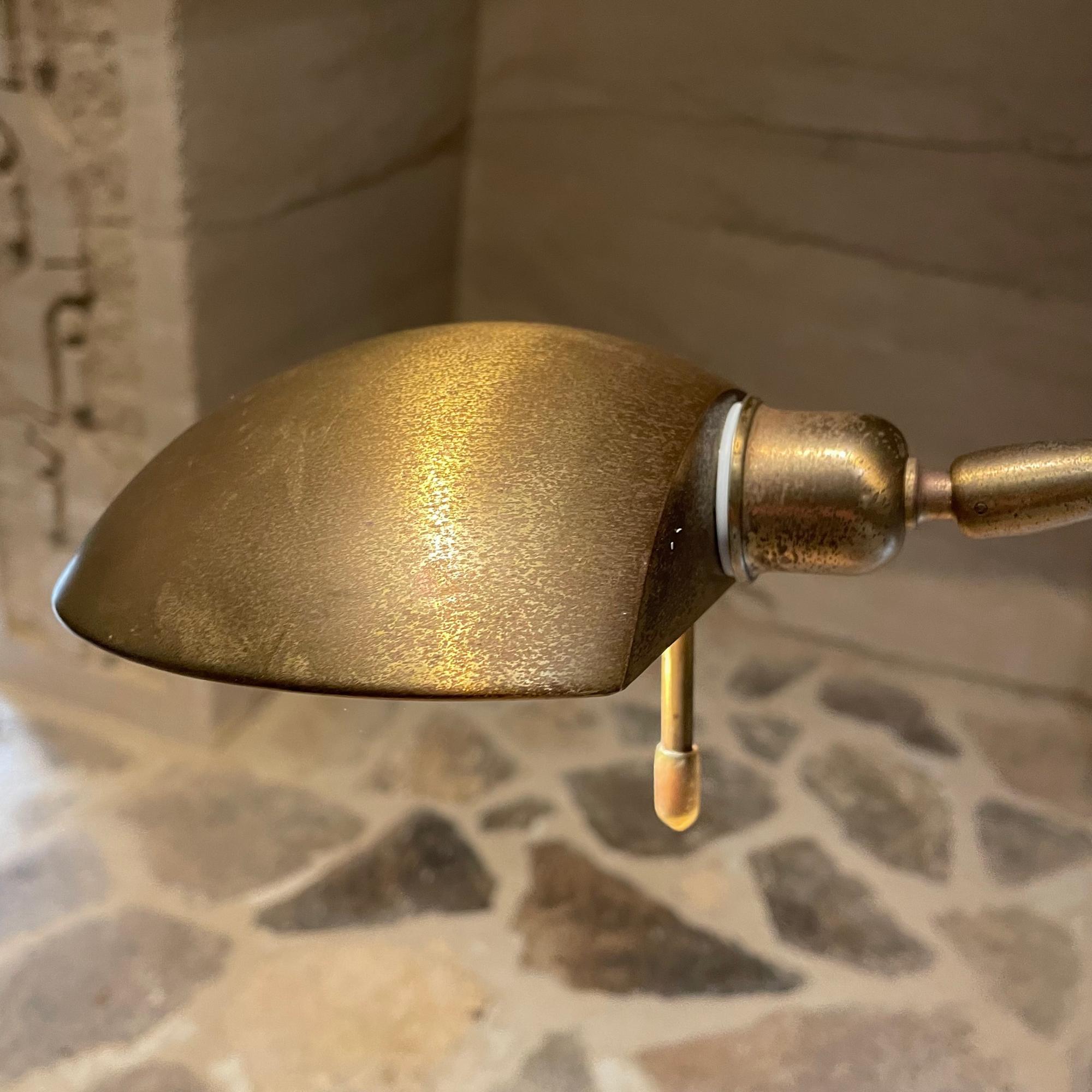Sculptural German Reading Pharmacy Floor Lamp Patinated Brass by Holtkotter 1980 1