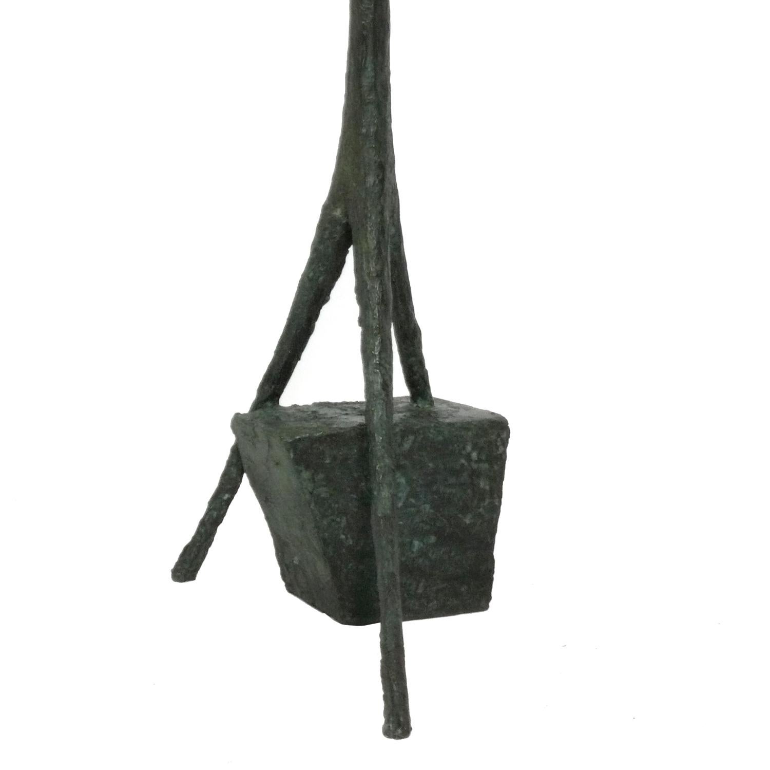 Mid-Century Modern Sculptural Giacometti Style Bronze Floor Lamp For Sale