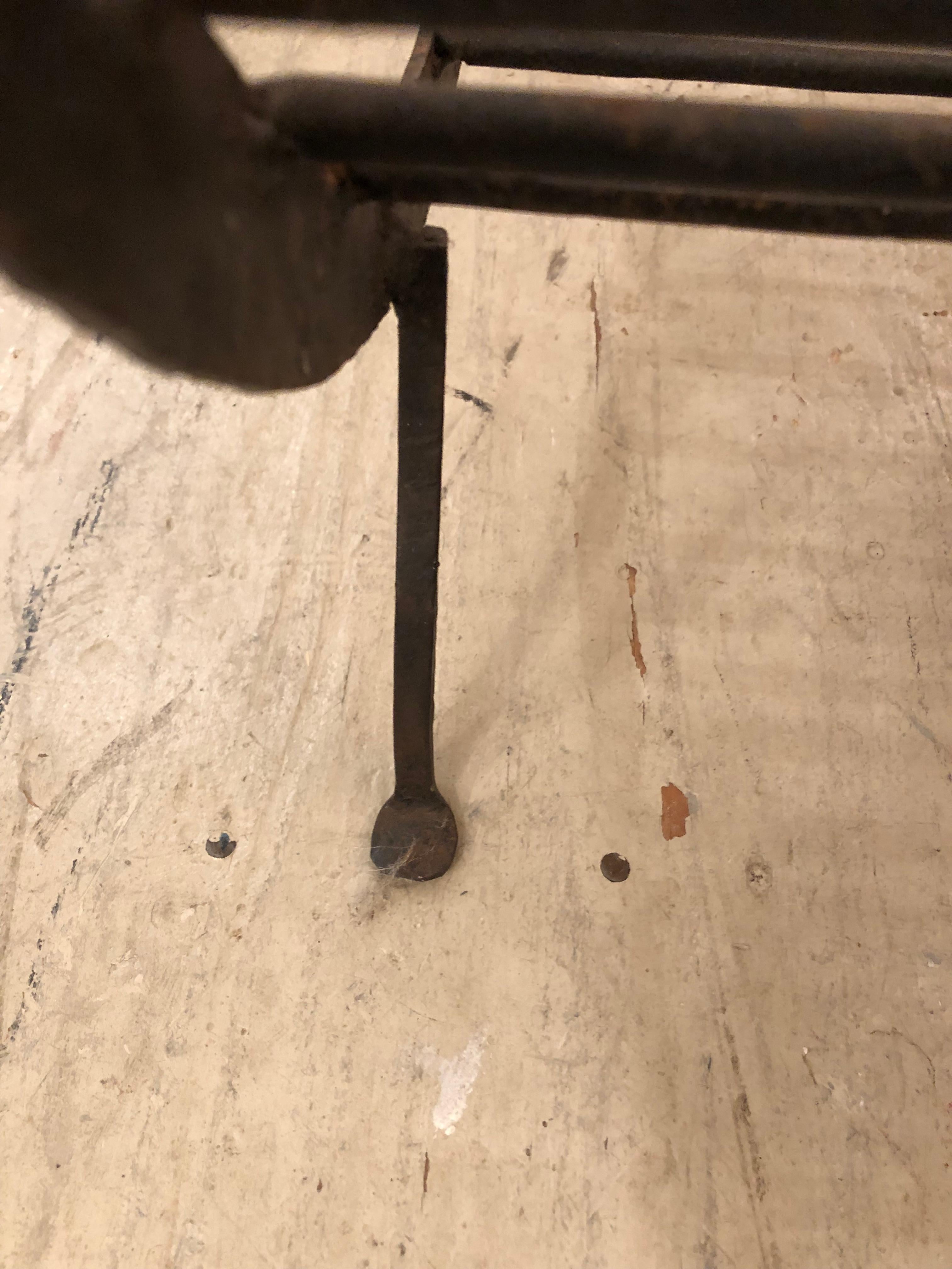 Sculptural Giacometti Style Hand Forged Iron Fireplace Log Holder 2