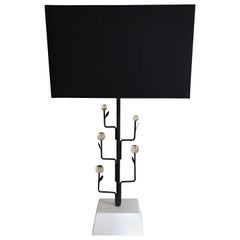 Sculptural Italian Modern Metal and Glass Tree Table Lamp