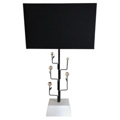 Sculptural Italian Modern Metal and Glass Tree Table Lamp
