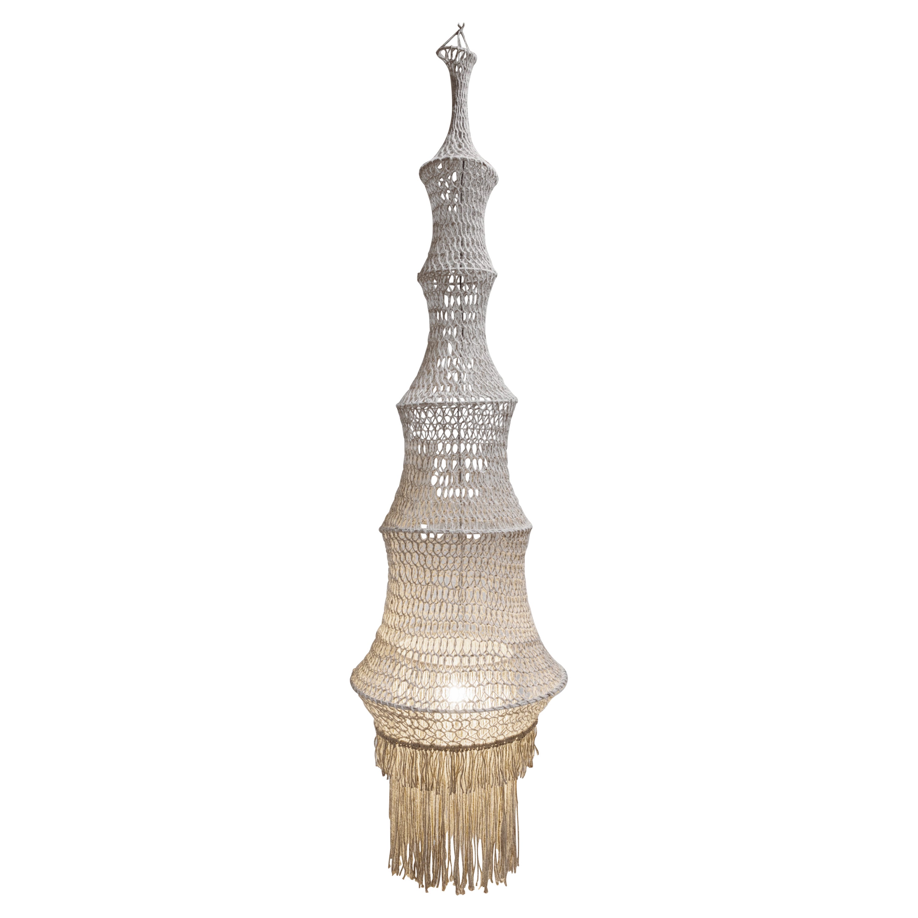 Lampadario scultoreo gigante in tessuto lavorato a mano Carex Raw Collection