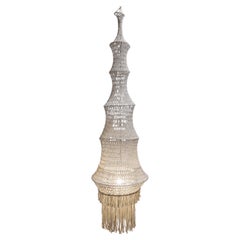 Sculptural Giant Hand-Crochet Textile Chandelier Carex Raw Collection