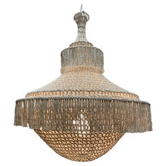 Sculptural Giant Hand-Crochet Textile Chandelier Lola Raw Collection by Amulette