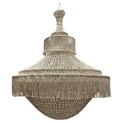 Sculptural Giant Hand-Crochet Textile Chandelier Lola Raw Collection by Amulette