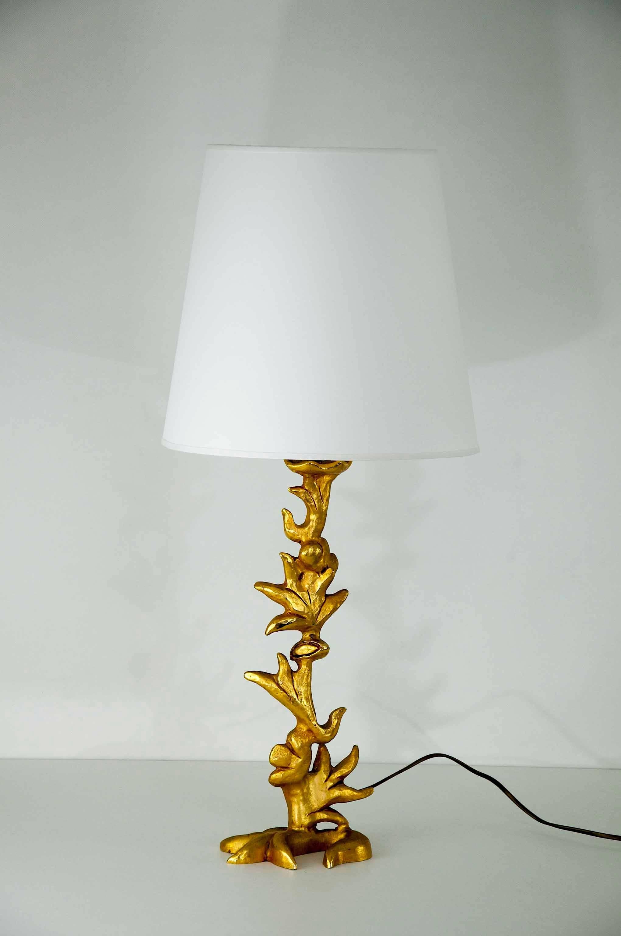 Sculptural Gillt Bonze, Table Lamp by Mathias for Fondica 3