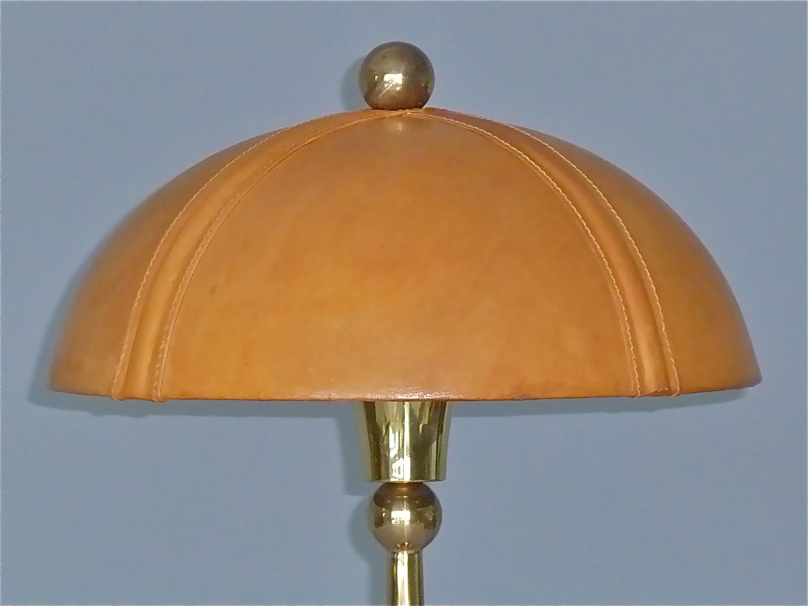 Brass Sculptural Gilt Bronze Leather Knotted Table Lamp French 1970s Jansen Pergay Era For Sale