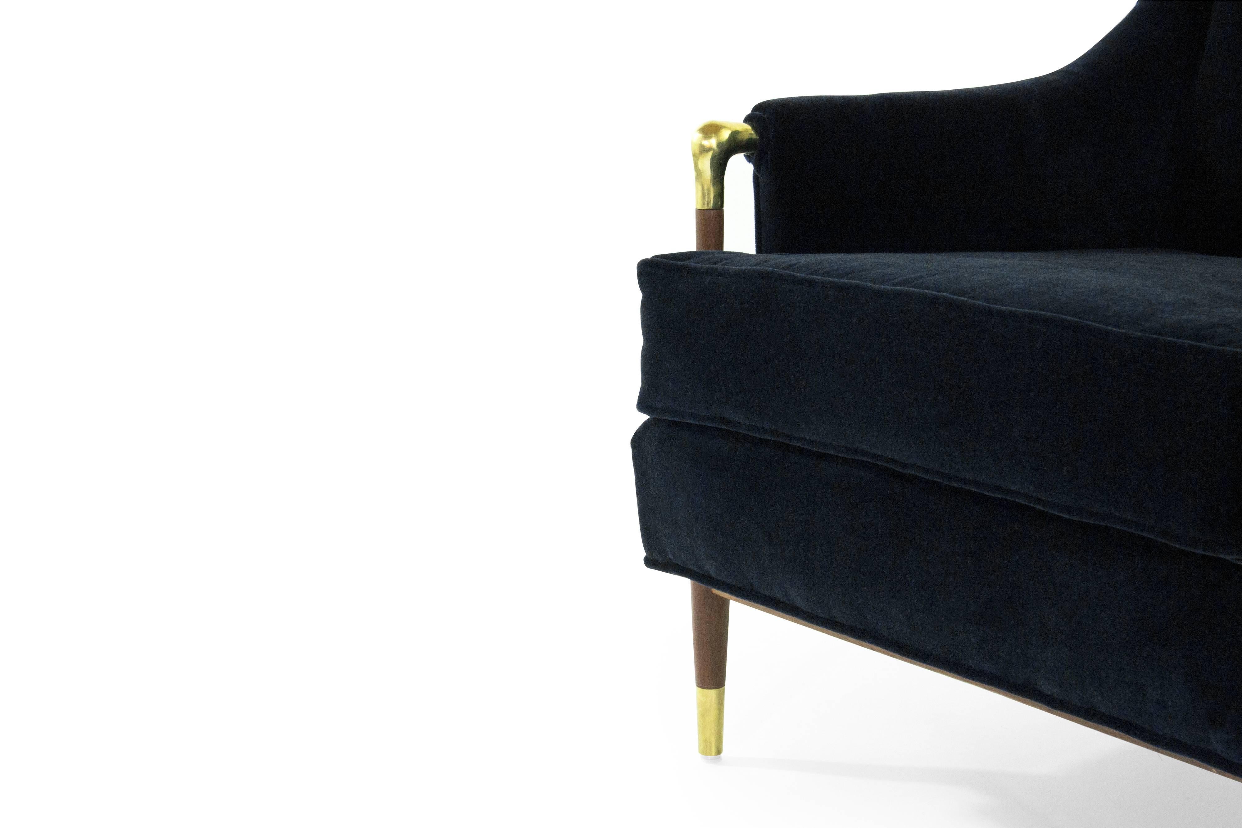 Brass Sculptural Gio Ponti Style Lounge Chair, 1950s