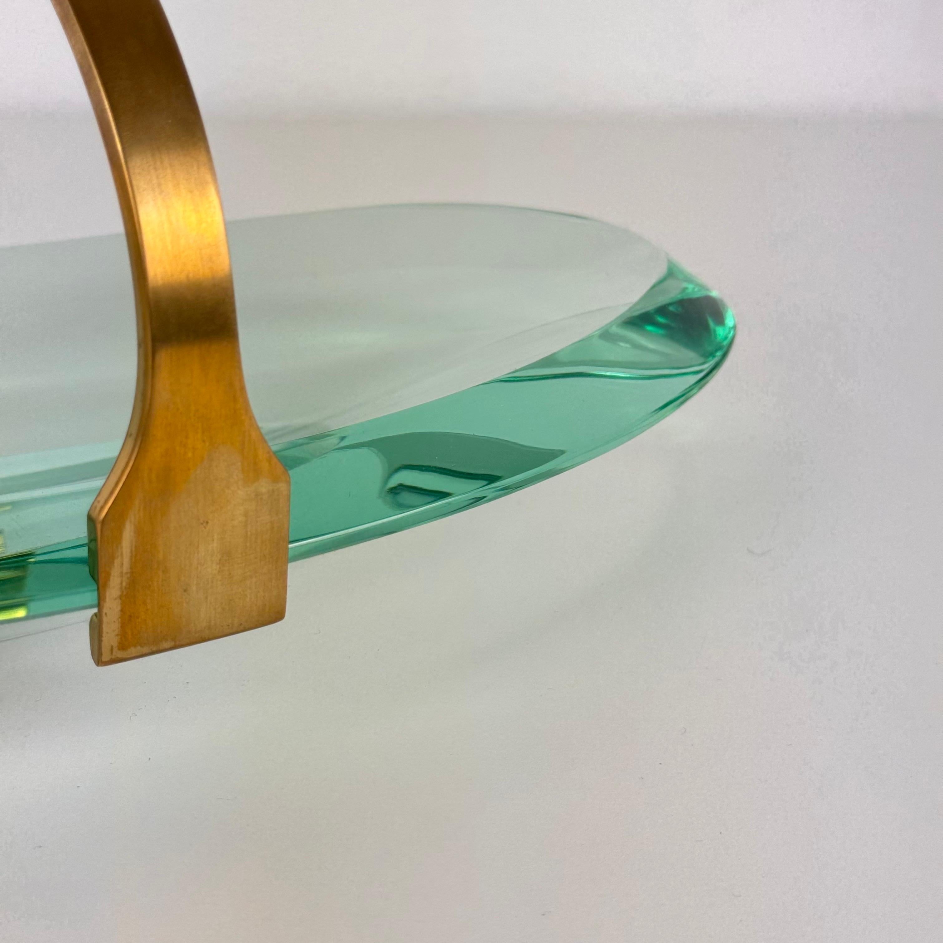 Sculptural Glass and Brass Valet Tray Attributed to Max Ingrand for Fontana Arte For Sale 5