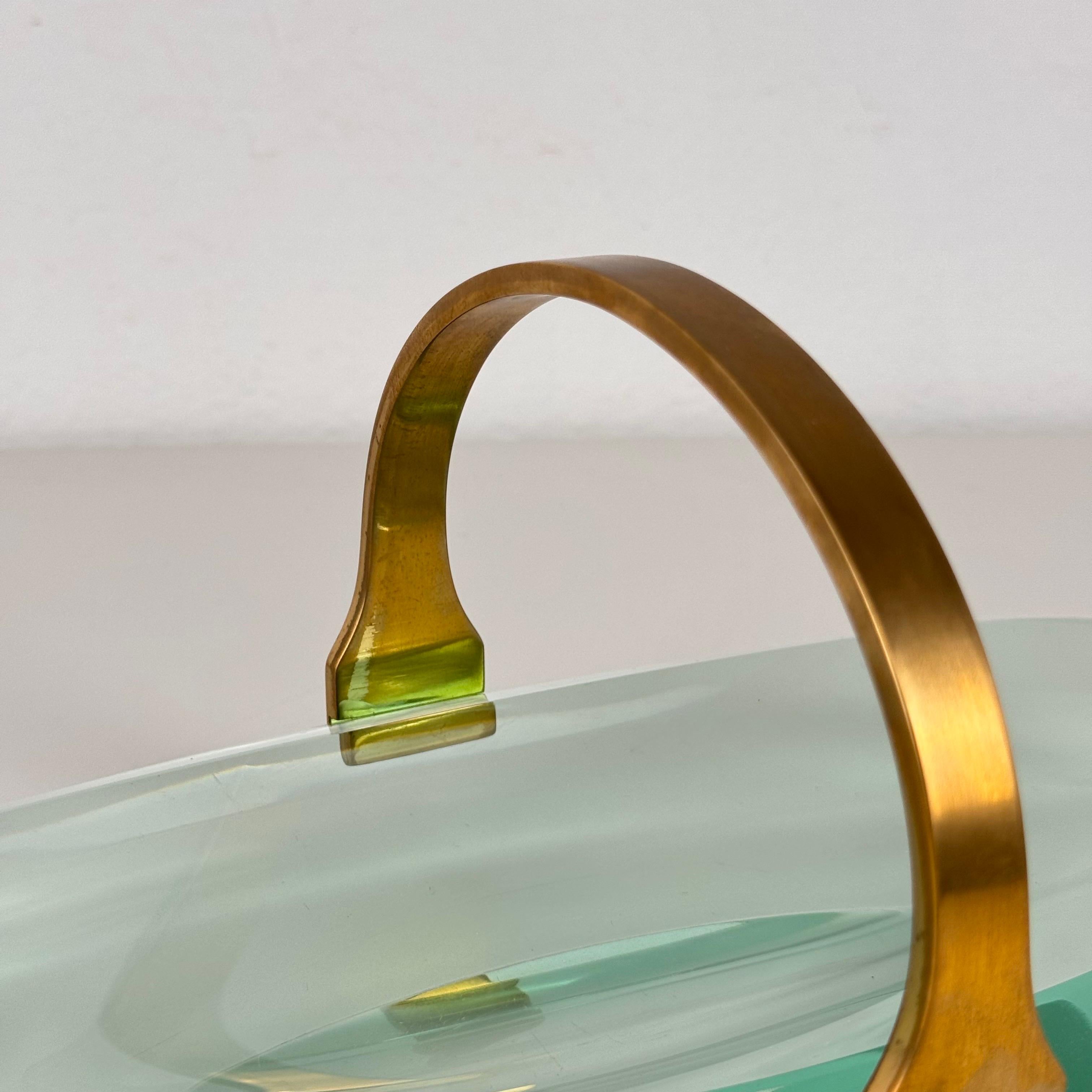 Sculptural Glass and Brass Valet Tray Attributed to Max Ingrand for Fontana Arte For Sale 6