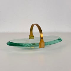 Sculptural Glass and Brass Valet Tray Attributed to Max Ingrand for Fontana Arte