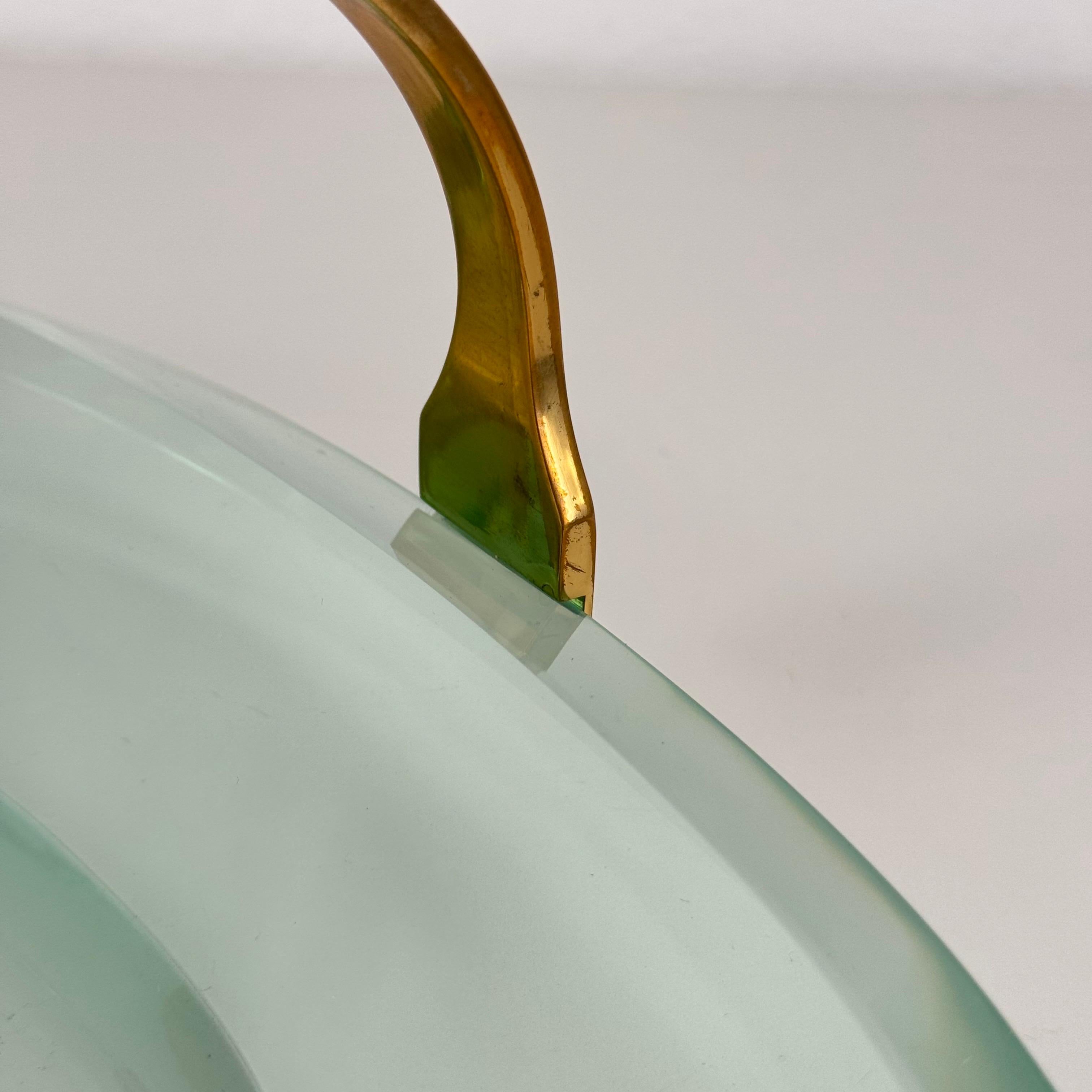 Sculptural Glass and Brass Valet Tray Attributed to Max Ingrand for Fontana Arte For Sale 1