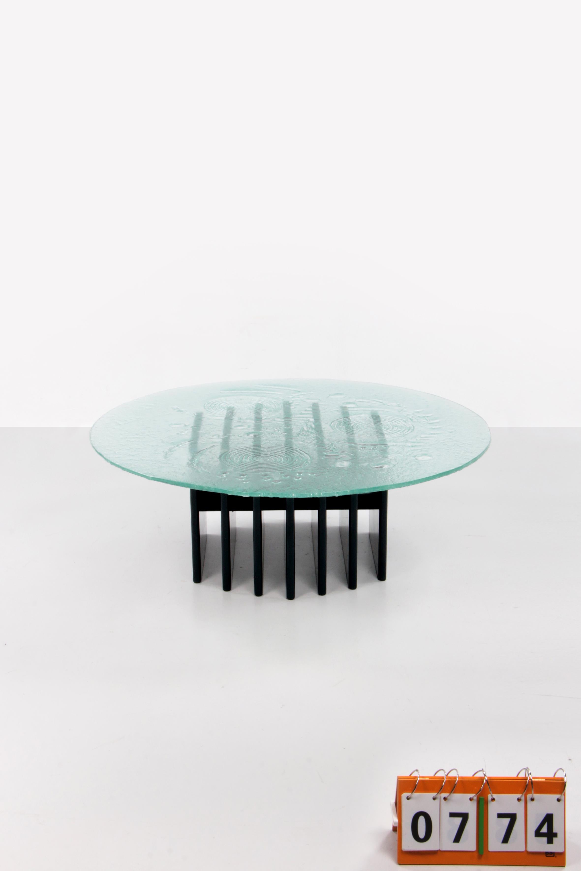 Sculptural glass coffee table by Heinz Lilienthal 1970, Germany 7