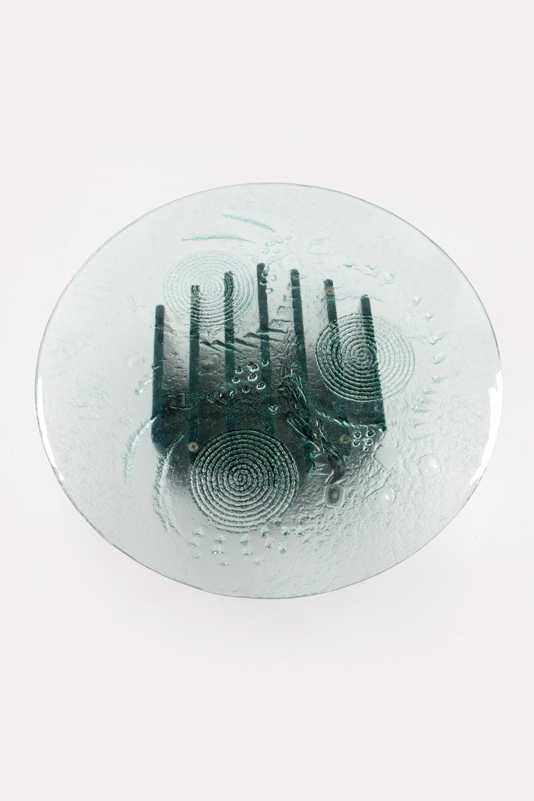 Sculptural glass coffee table by Heinz Lilienthal 1970, Germany For