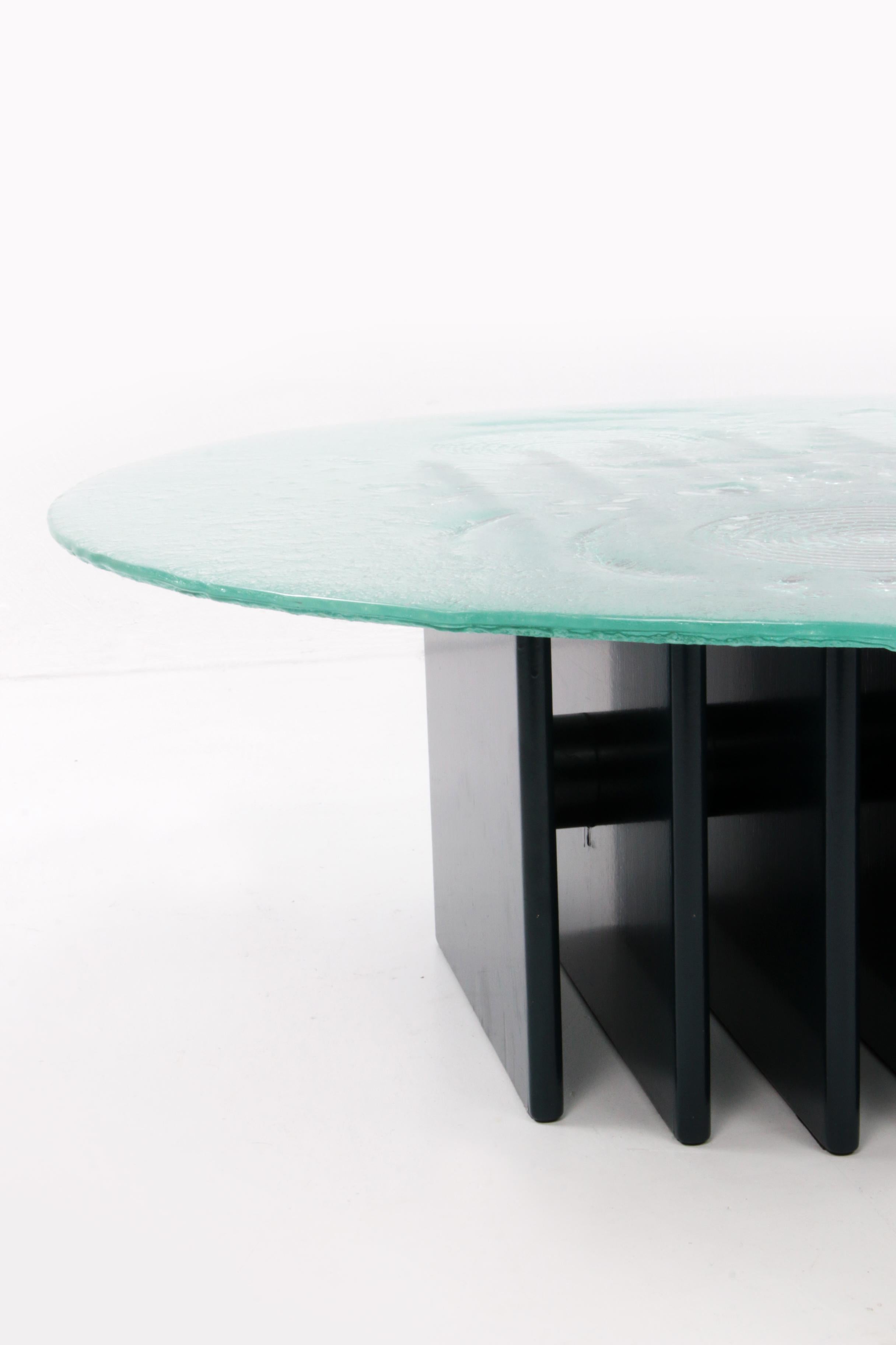 Art Glass Sculptural glass coffee table by Heinz Lilienthal 1970, Germany
