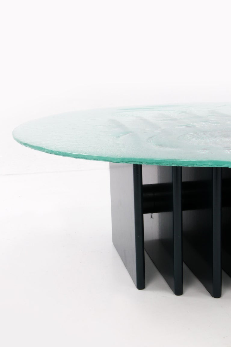 Sculptural glass coffee table by Heinz Lilienthal 1970, Germany For