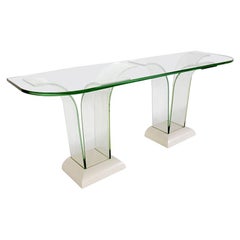 Used Sculptural Glass Console Table by Modernage - circa 1940's