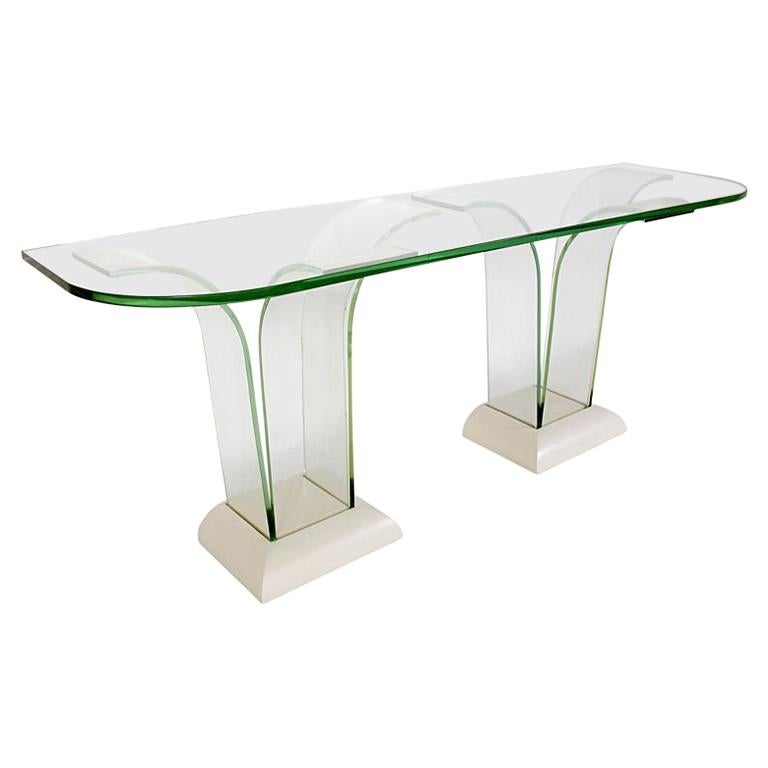 Sculptural Glass Console Table by Modernage - circa 1940's For Sale