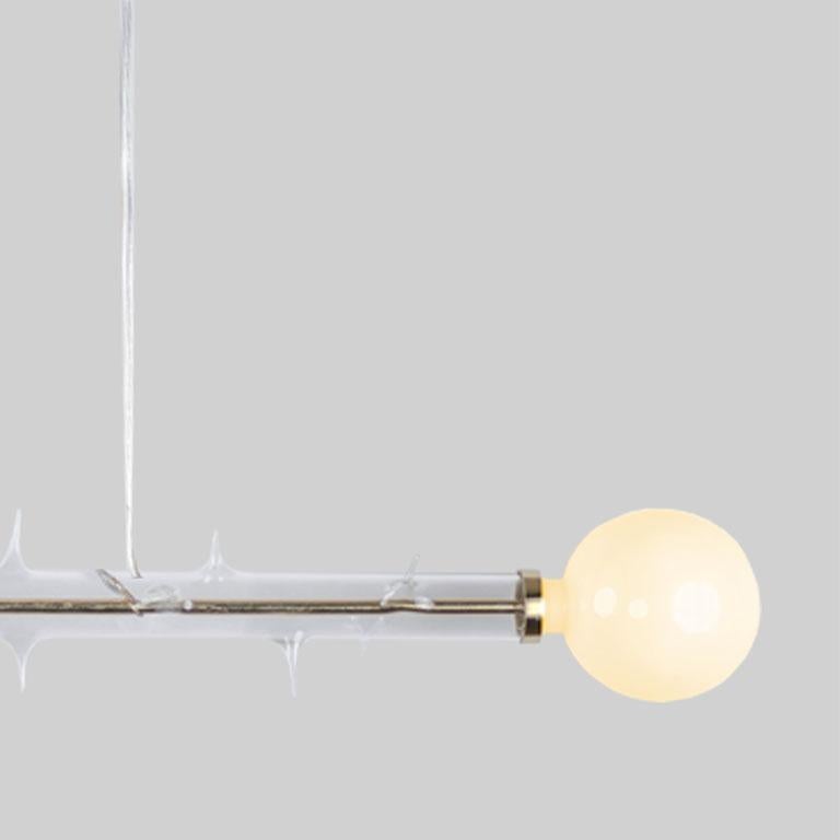 Contemporary Stem Glass Hanging Lamp by Diego Olivero Studio For Sale