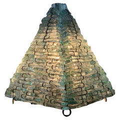 Sculptural Glass Pyramid Table Lamp, French Design 1960s