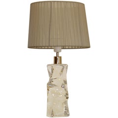 Sculptural Glass Table Lamp signed by Olle Alberius for Orrefors, circa 1960