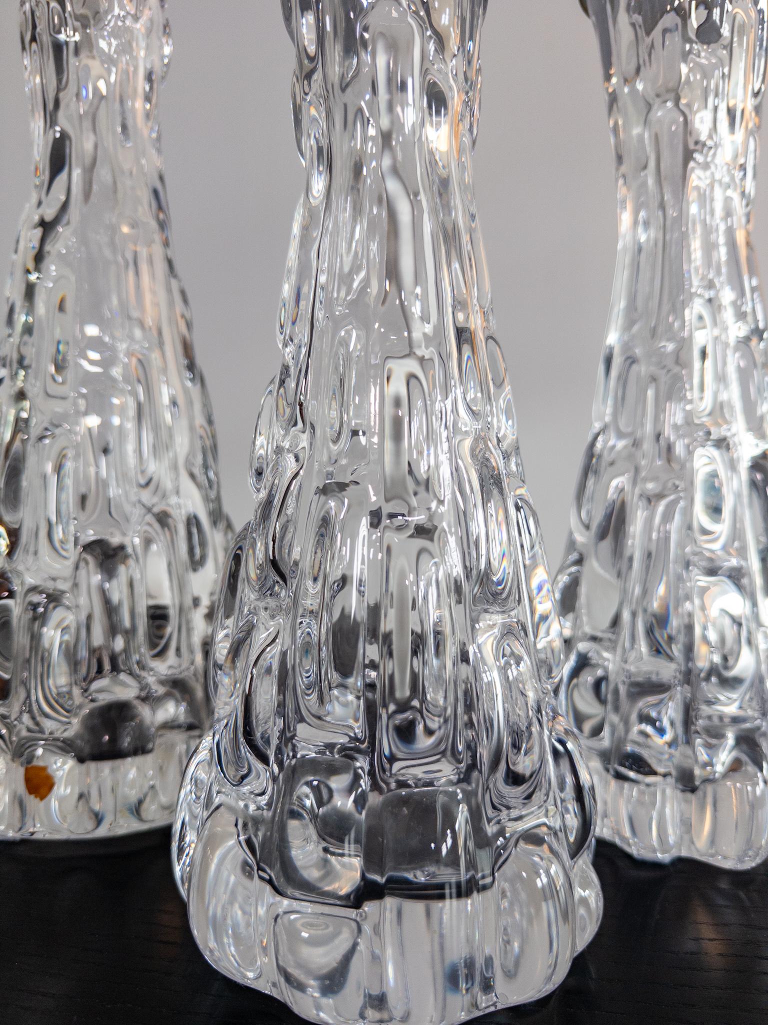 Scandinave moderne Lampes de table sculpturales en verre de Carl Fagerlund pour Orrefors, Suède, années 1960 en vente