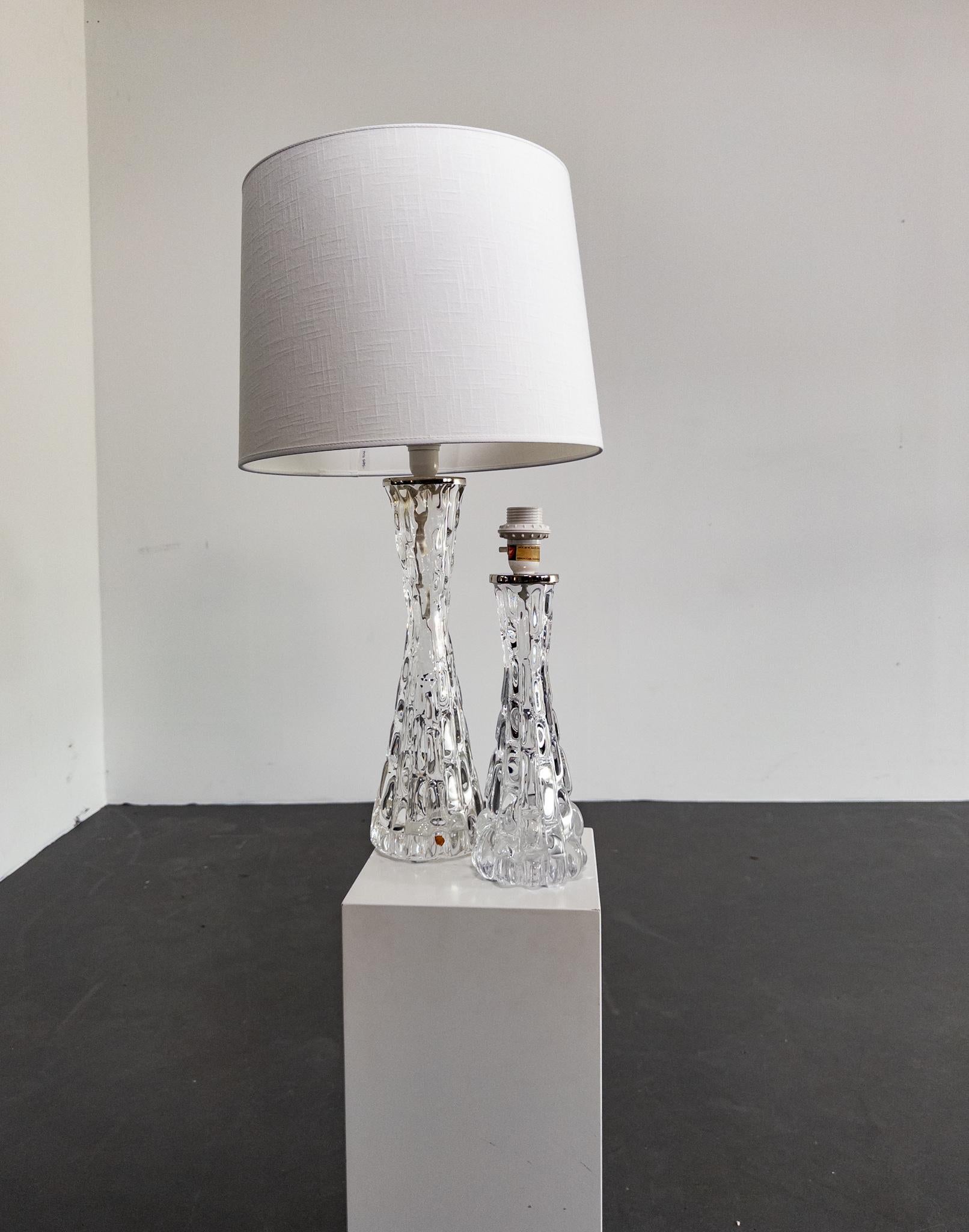 Lampes de table sculpturales en verre de Carl Fagerlund pour Orrefors, Suède, années 1960 en vente 1