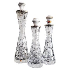 Lampes de table sculpturales en verre de Carl Fagerlund pour Orrefors, Suède, années 1960