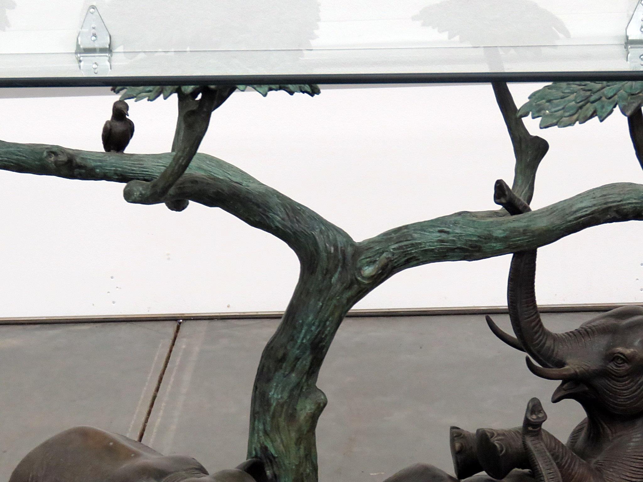 elephant table with glass top