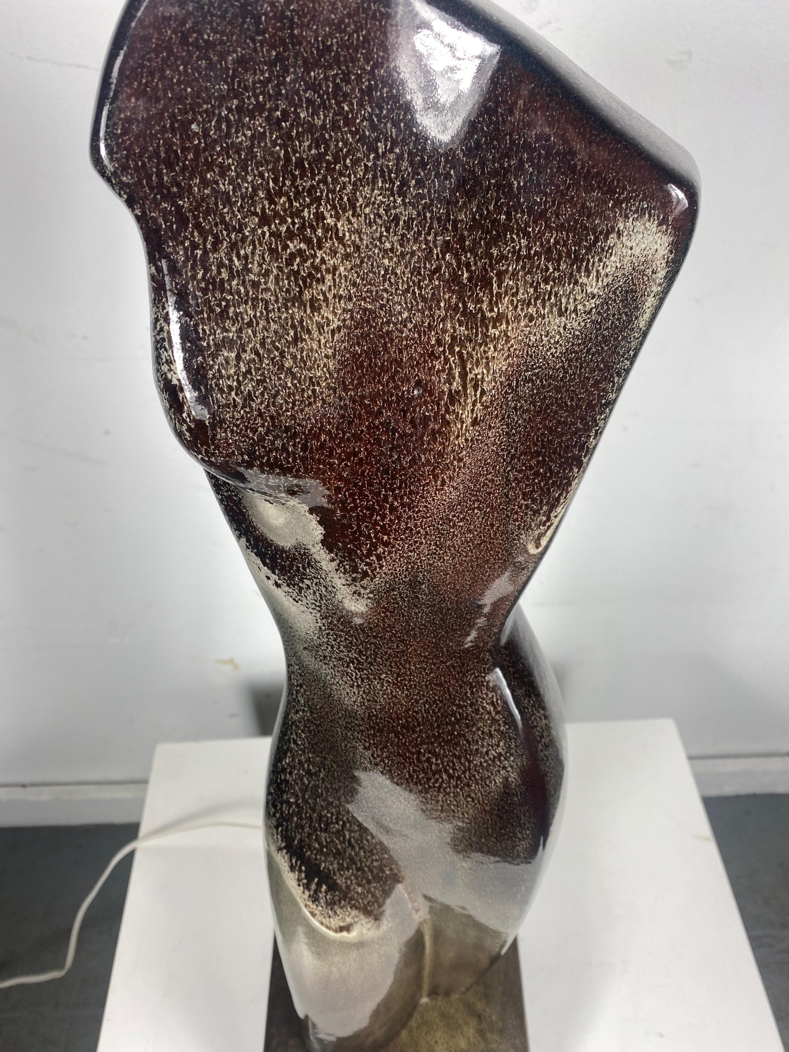 Sculptural Glazed Ceramic Lamp by Arpad Rosti For Sale 8