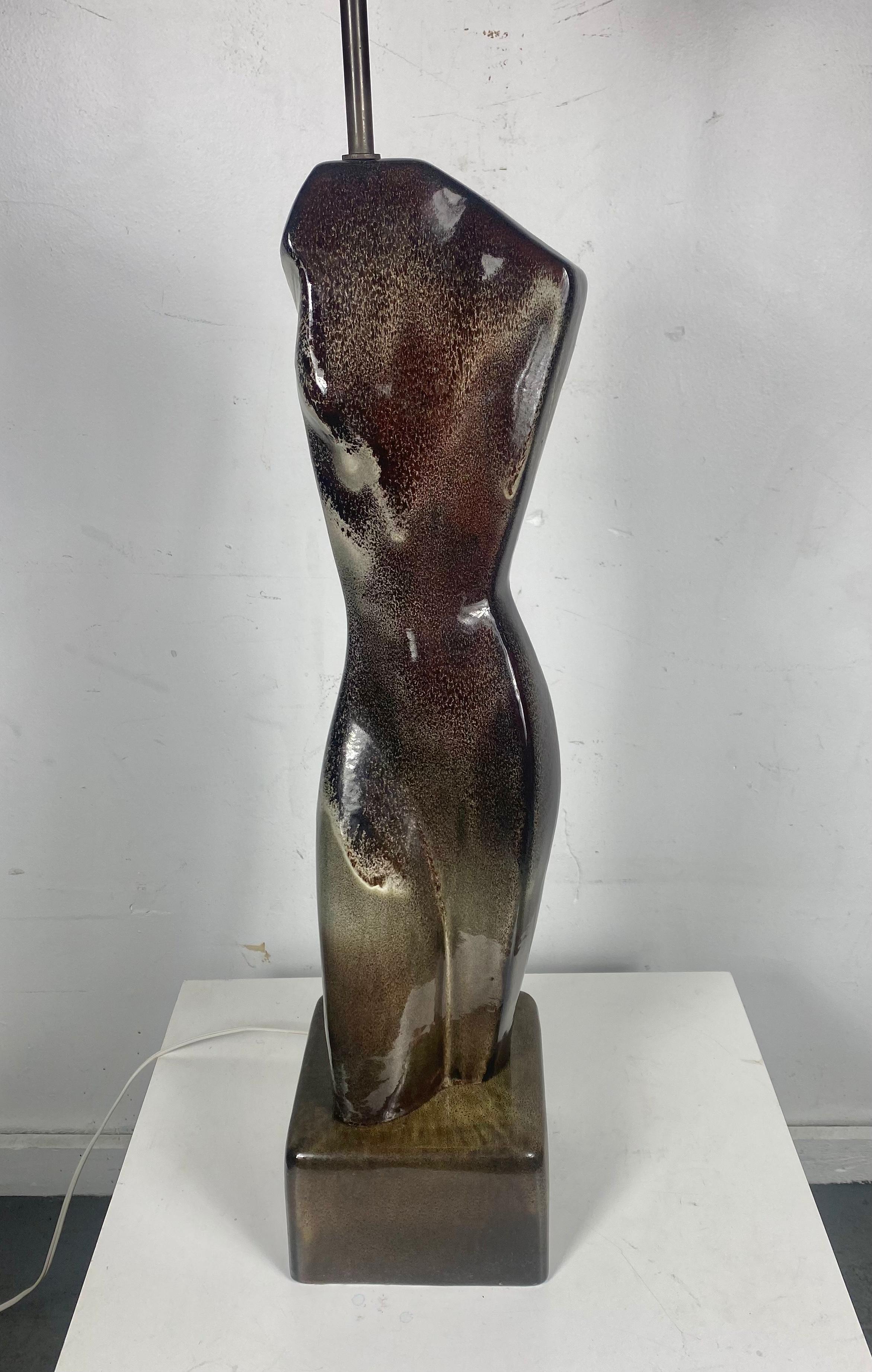Sculptural Glazed Ceramic Lamp by Arpad Rosti For Sale 3
