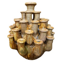 Sculptural Glazed Ceramic Vase with Multiple Openings