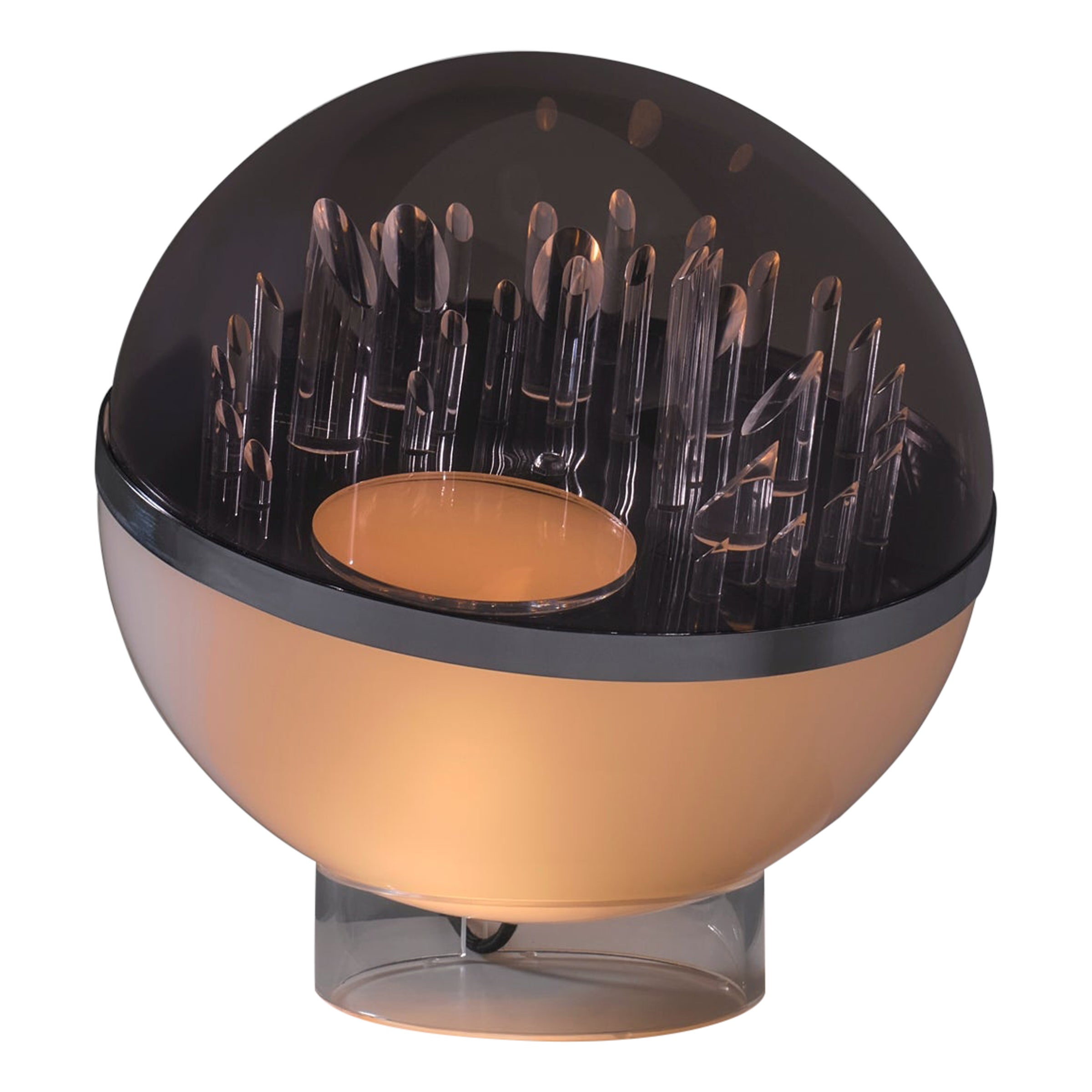 Sculptural globe-shaped table lamp by Gaetano Missaglia, Italy 1970s