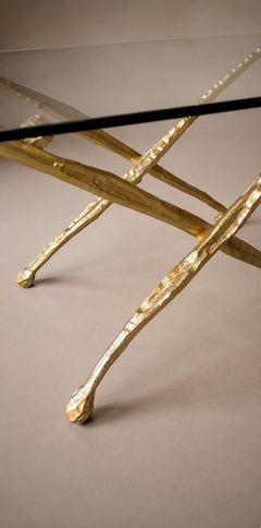 Sculptural gold bronze coffee table