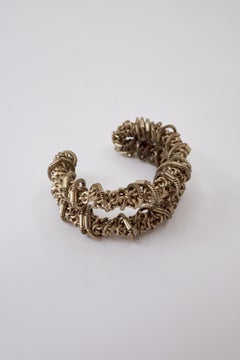 Sculptural Gold Cuff Chain Bracelet Vintage J Dauphin
