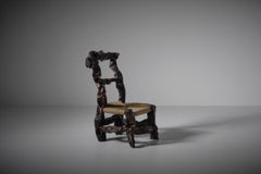 Sculptural Grapevine Wooden Side Chair, Italy, 1970s