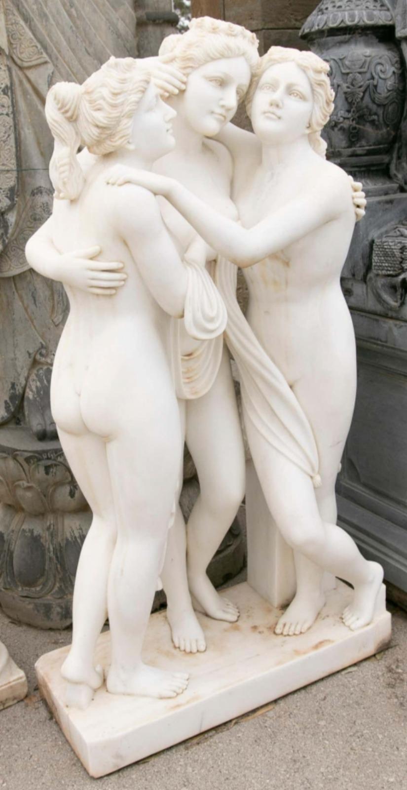 marble statue group of the three graces