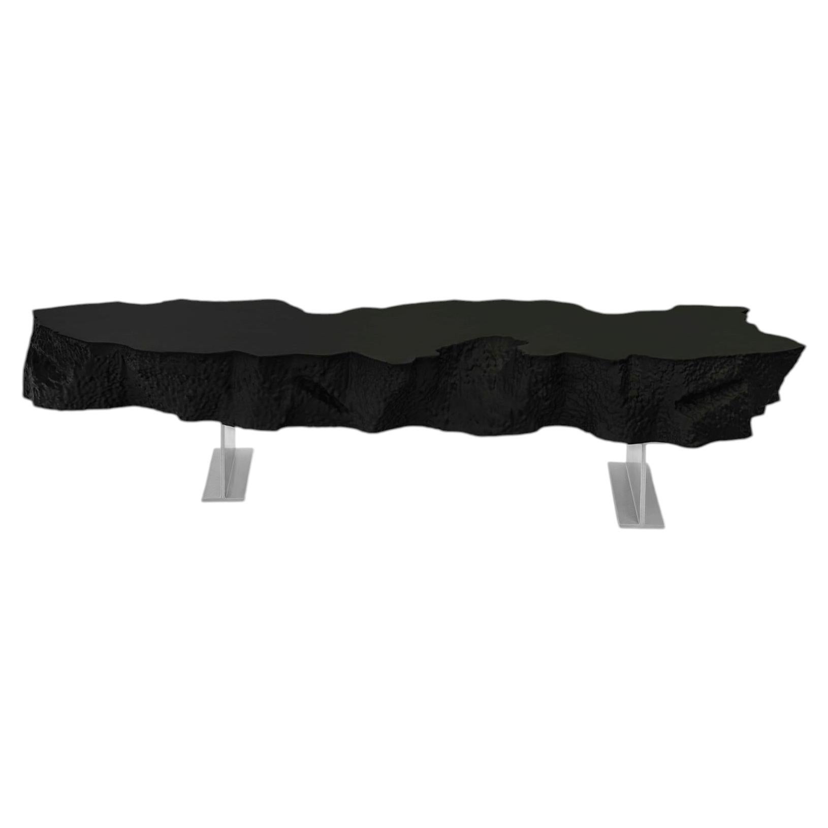 Sculptural Gufram Broken Bench Almost Black Limited Edition by Snarkitecture