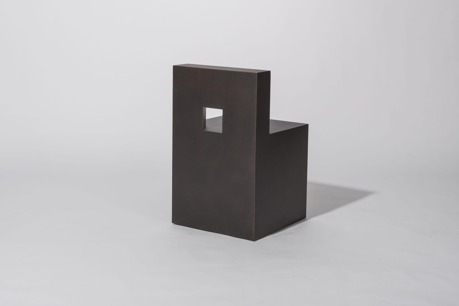 Patiné Chaise sculpturale GV de Jonathan Nesci en acier noirci chromé en vente