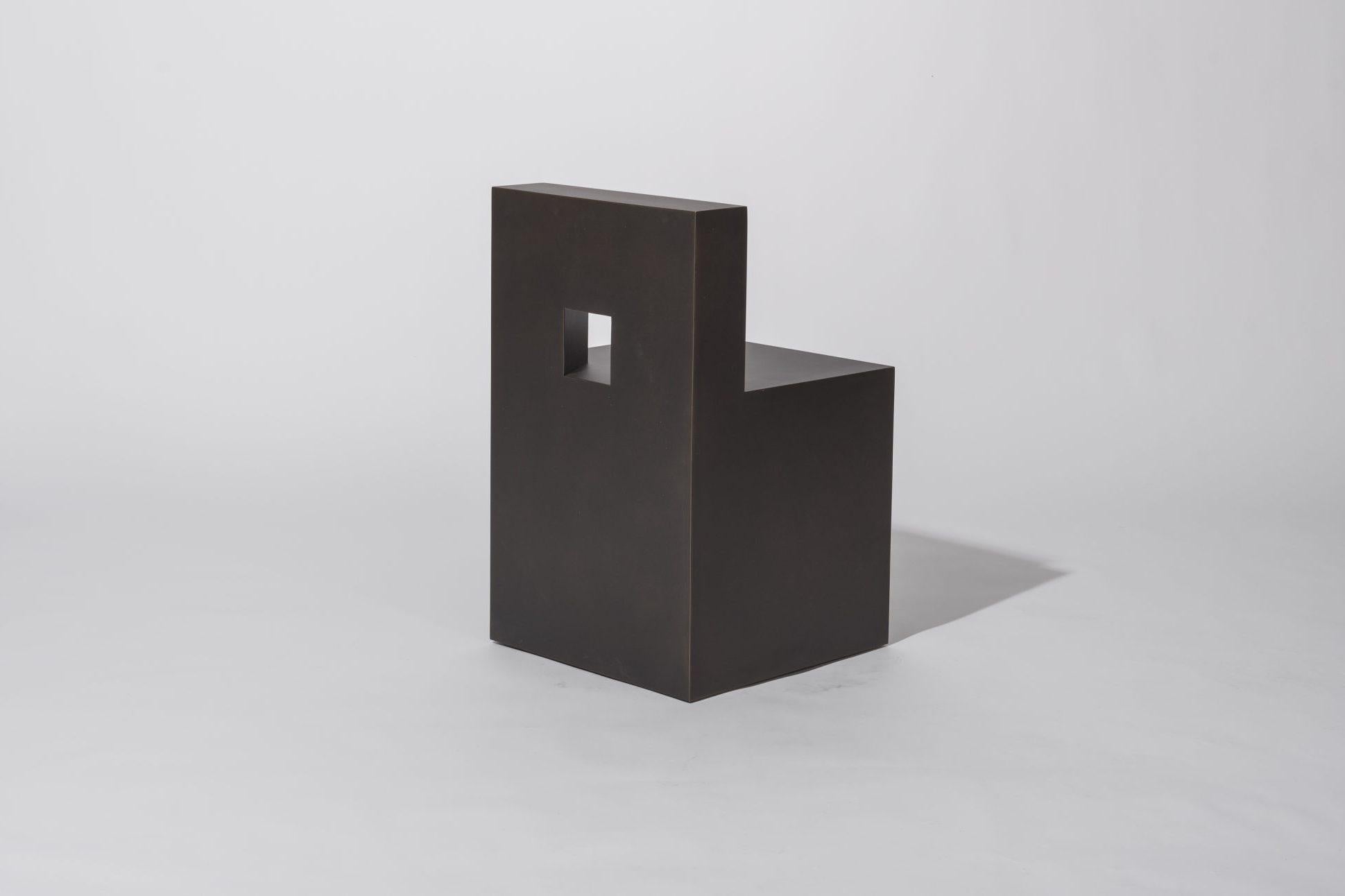 Sculptural GV Chair by Jonathan Nesci Crafted in Chemically Blackened Steel In New Condition For Sale In Columbus, IN