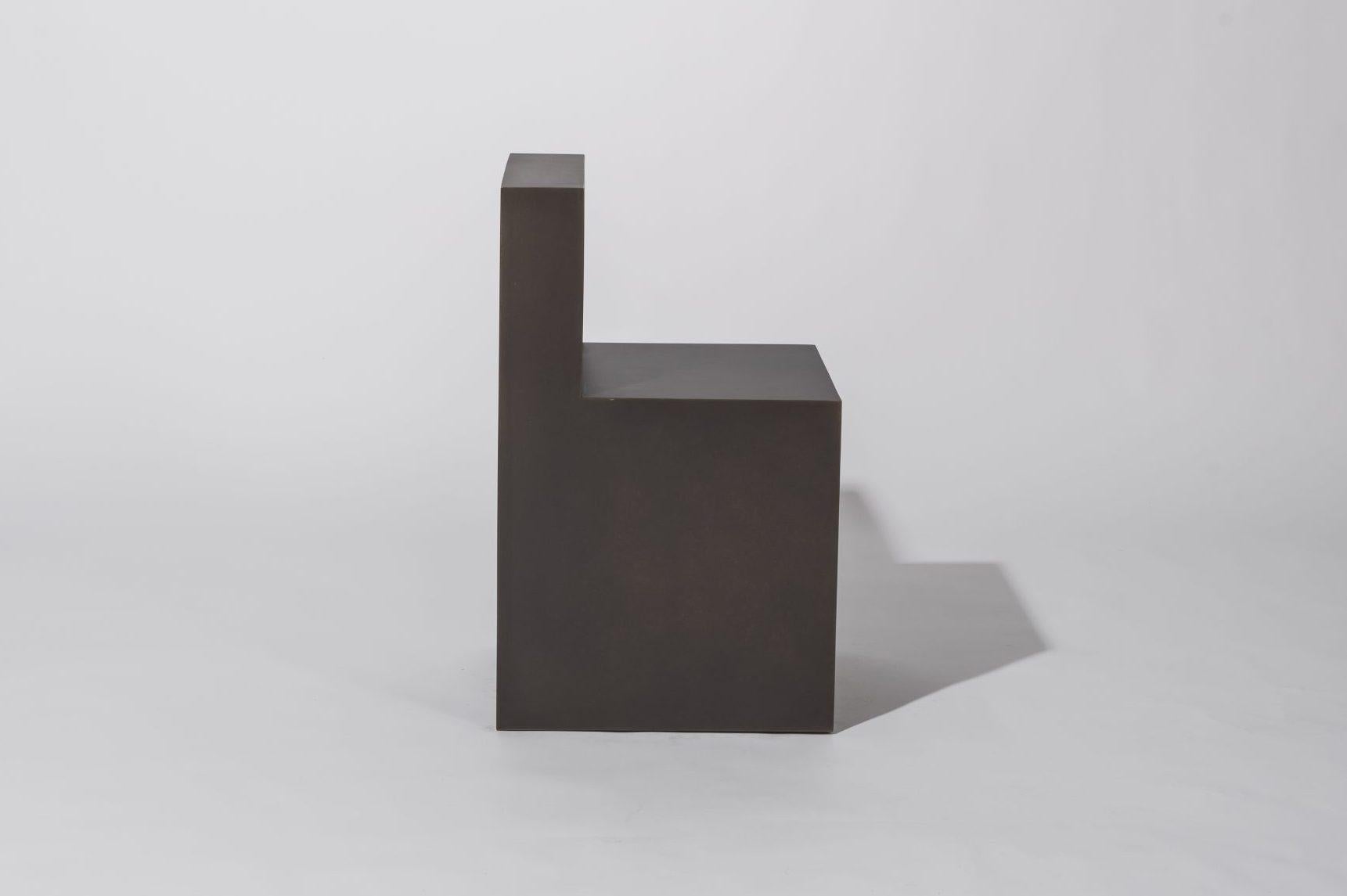 Contemporary Sculptural GV Chair by Jonathan Nesci Crafted in Chemically Blackened Steel For Sale