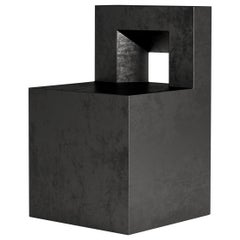 Sculptural GV Chair by Jonathan Nesci Crafted in Chemically Blackened Steel