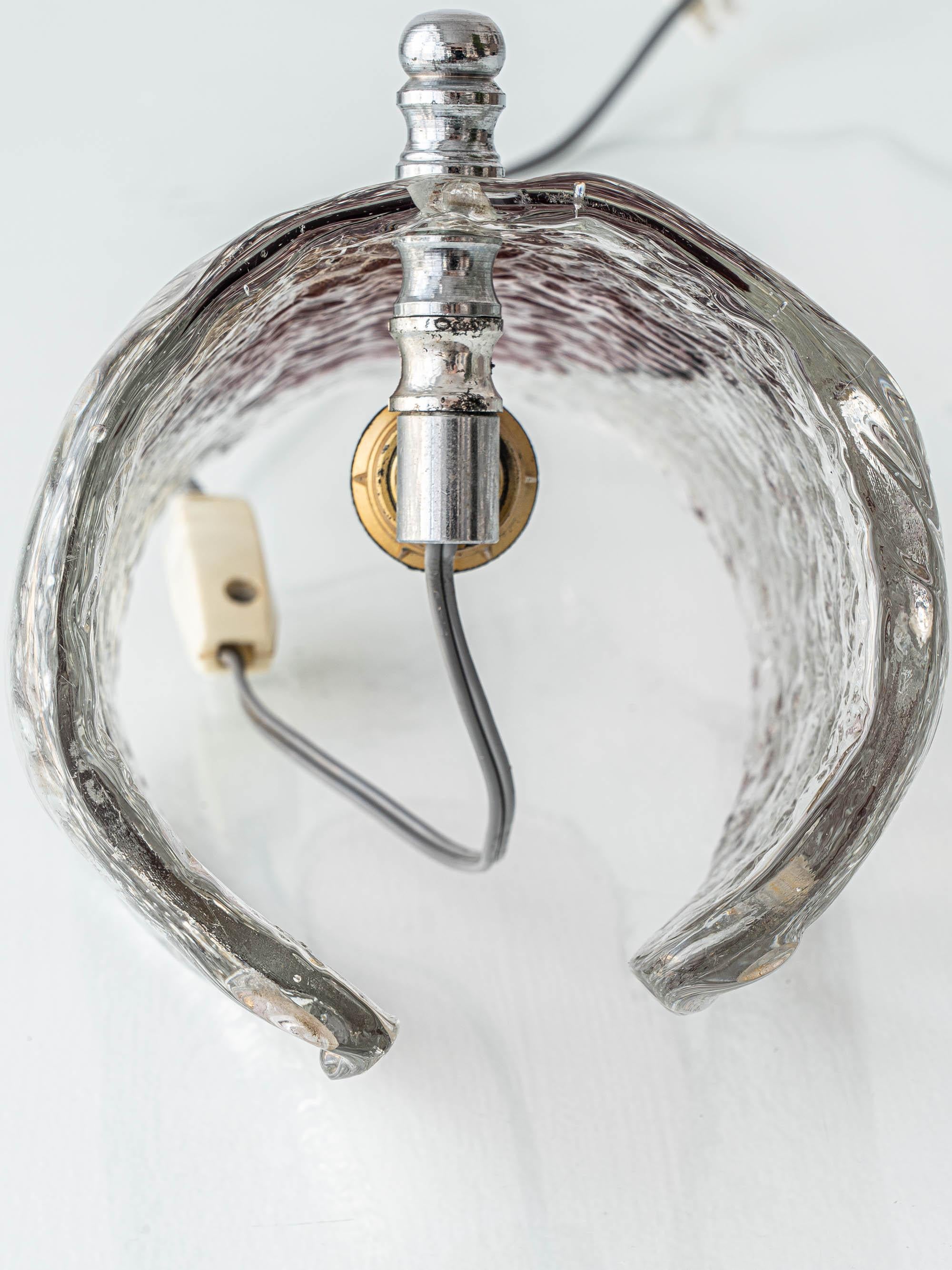 Sculptural Hand-Blown Glass Table Lamp, Murano Style, 1970s For Sale 6