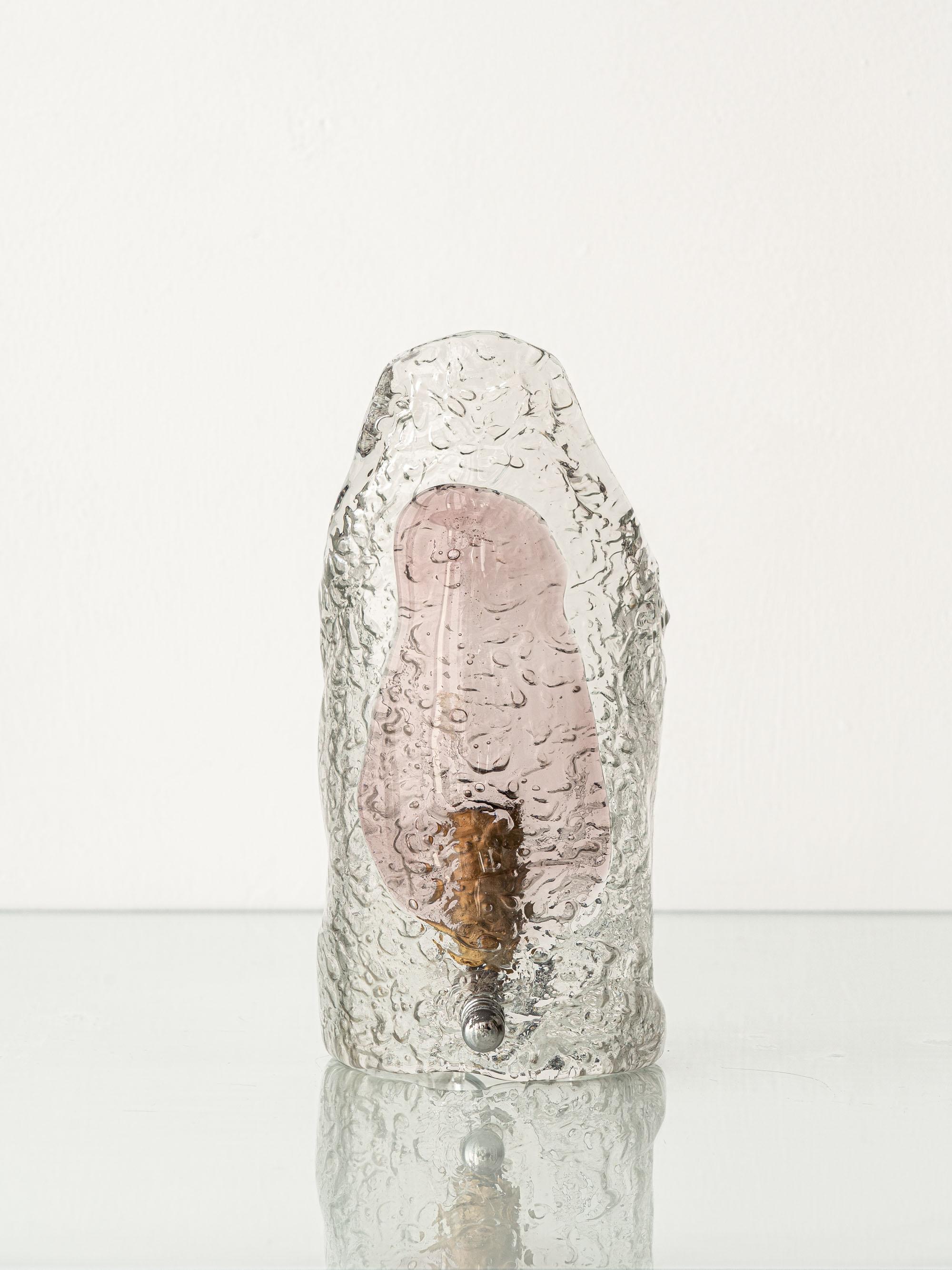 Sculptural Hand-Blown Glass Table Lamp, Murano Style, 1970s For Sale 9