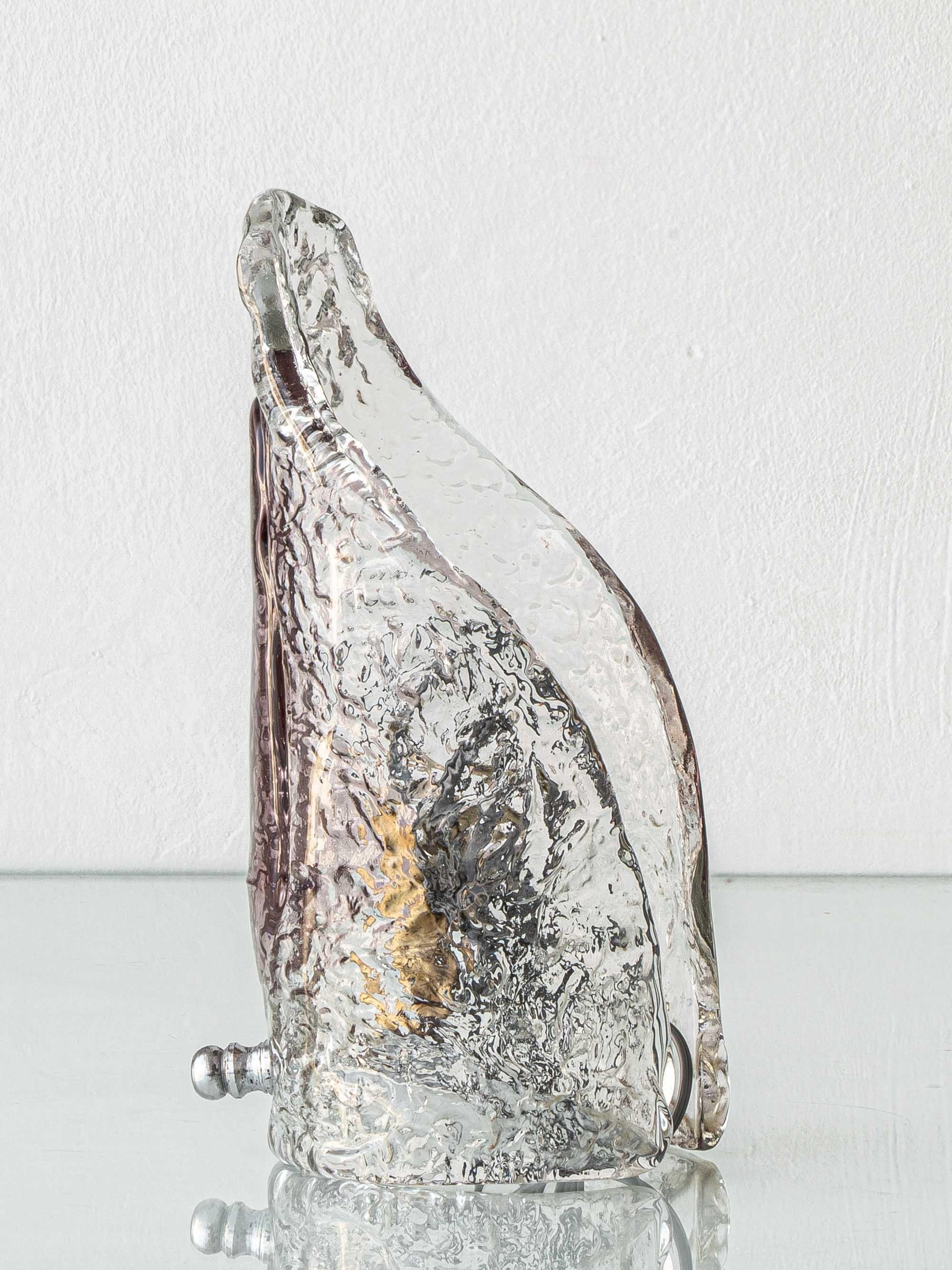 Mid-Century Modern Sculptural Hand-Blown Glass Table Lamp, Murano Style, 1970s For Sale