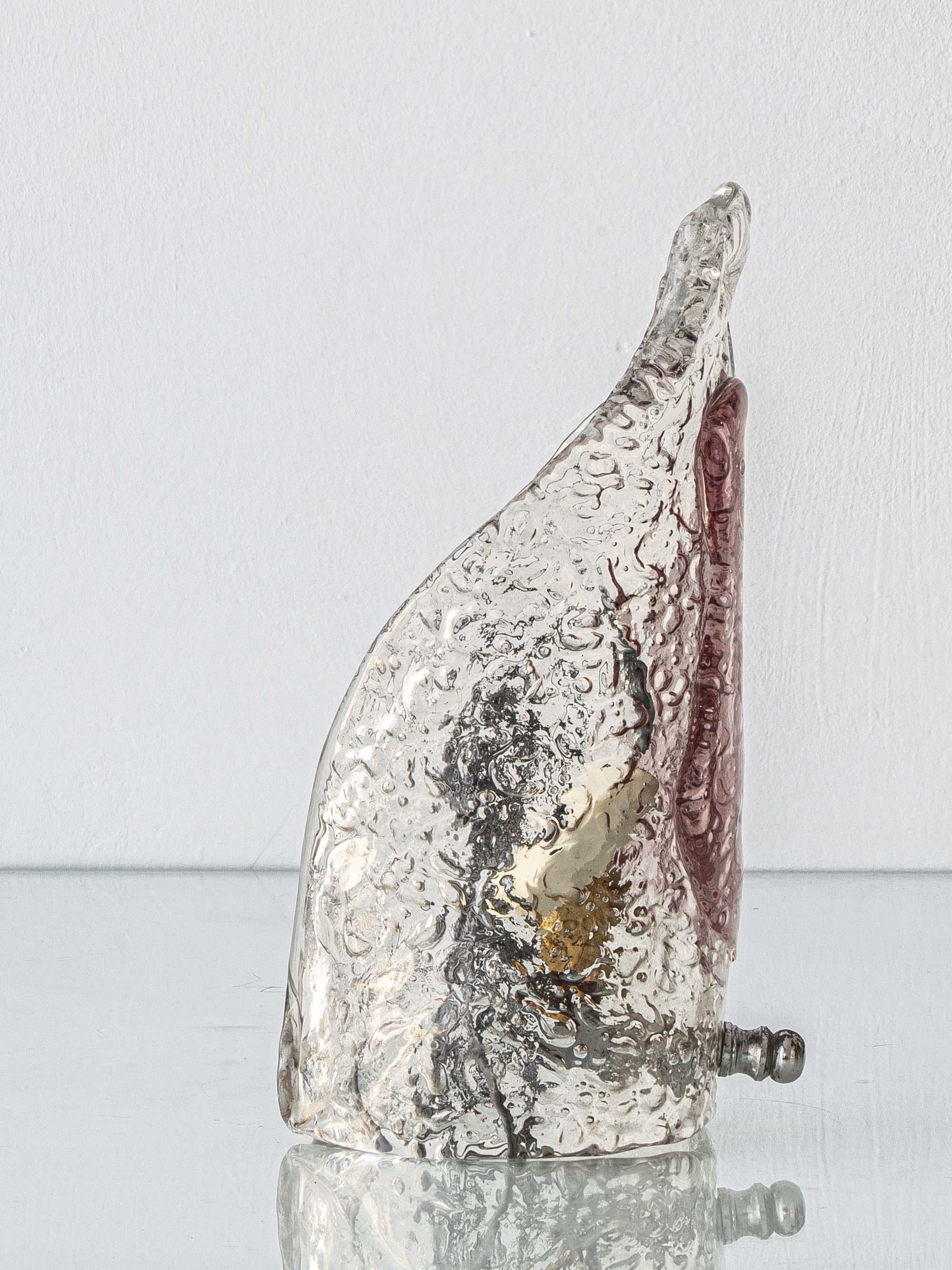 Spanish Sculptural Hand-Blown Glass Table Lamp, Murano Style, 1970s For Sale