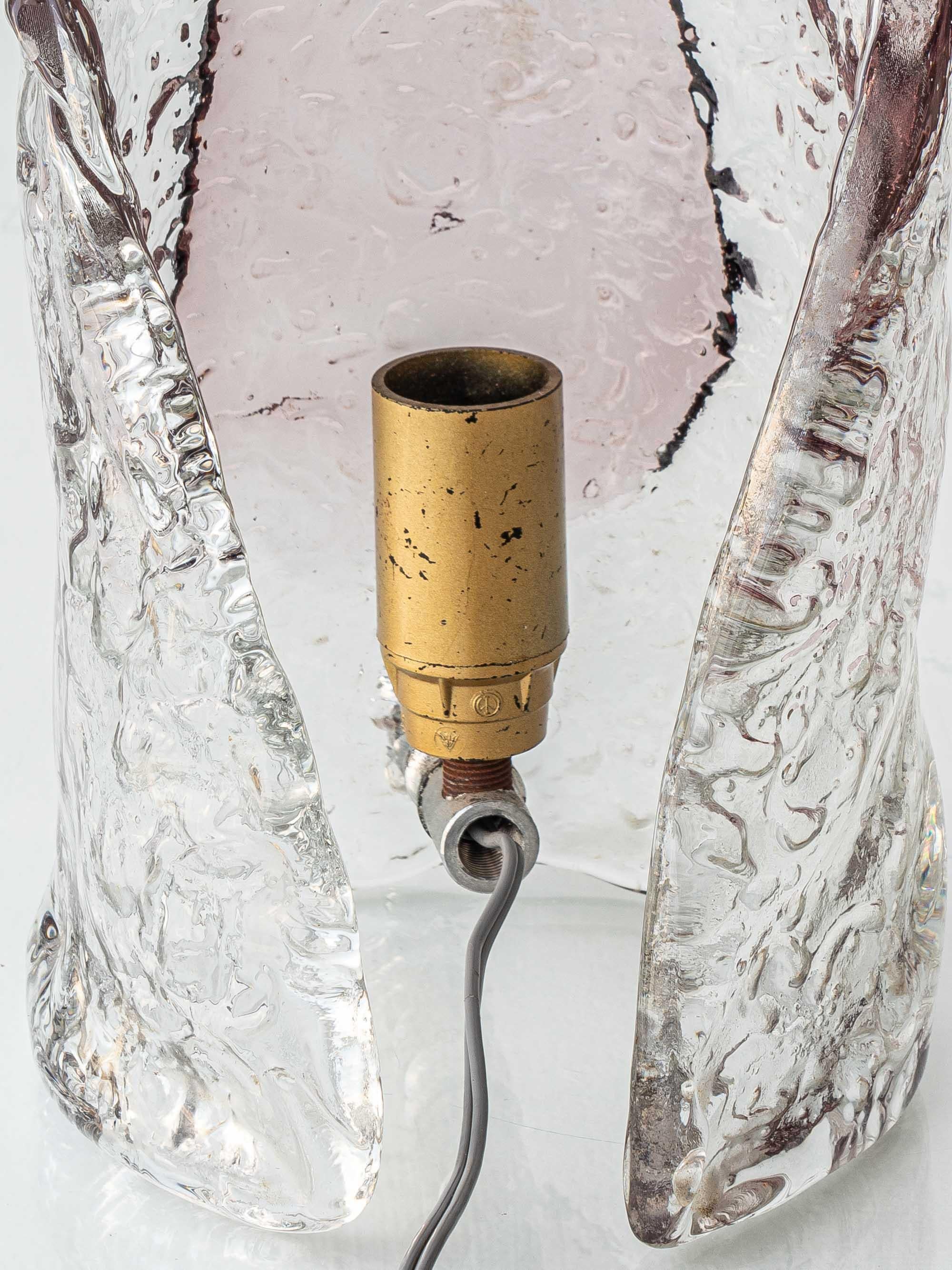 Murano Glass Sculptural Hand-Blown Glass Table Lamp, Murano Style, 1970s For Sale
