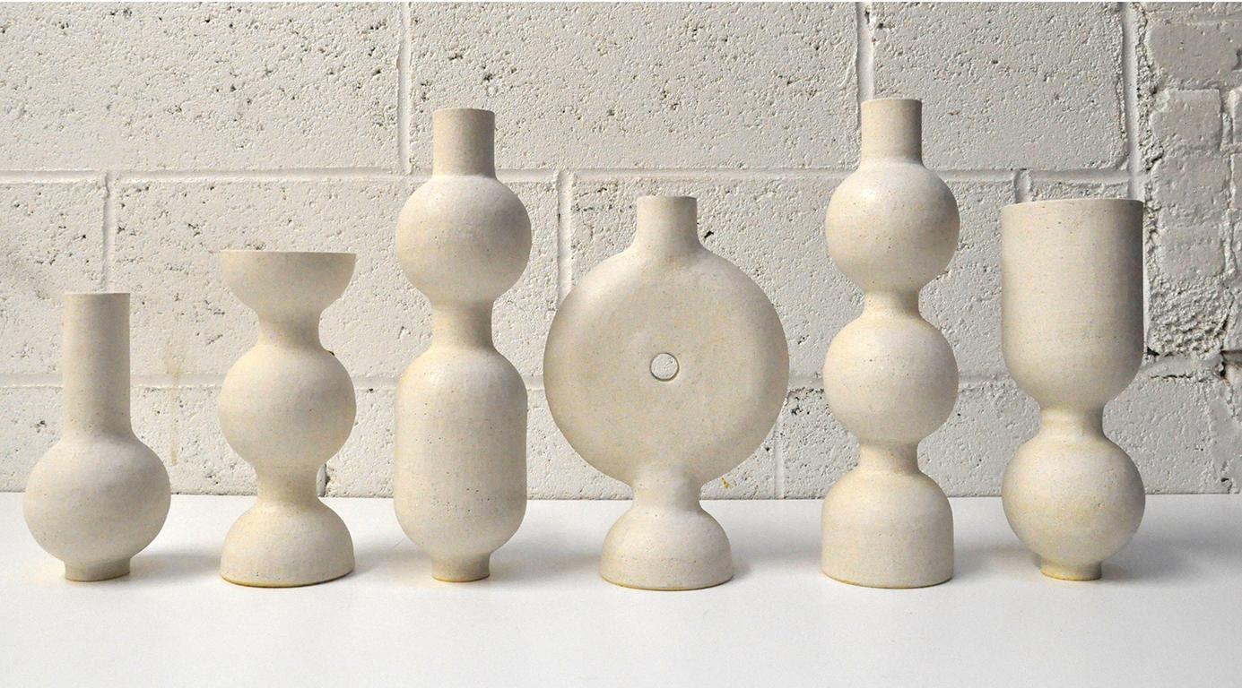 Modern Sculptural Hand-Built Ceramic Stoneware BBL-2 Vessel by Humble Matter