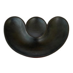 Sculptural Hand Carved Ebonized Mahogany Bowl by Foxwood Co.